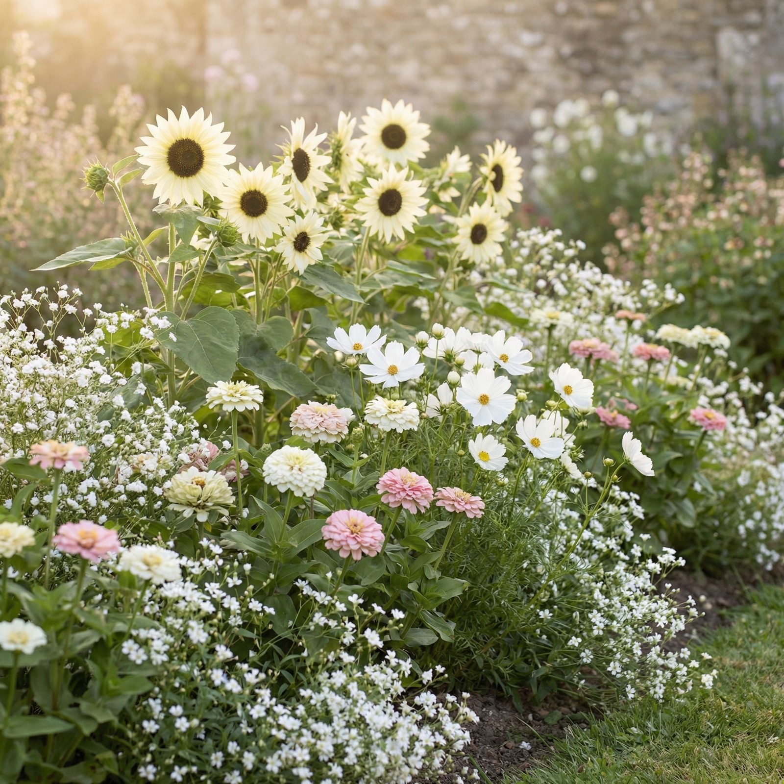Cottage Garden Series SIMPLY ROMANTIC Flower Mix White Pink Bouquet 500 Seeds
