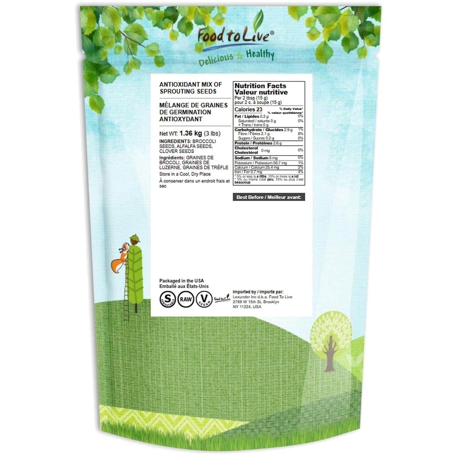 High Germination Rate Sprouting Seeds Mix, 3 lbs
