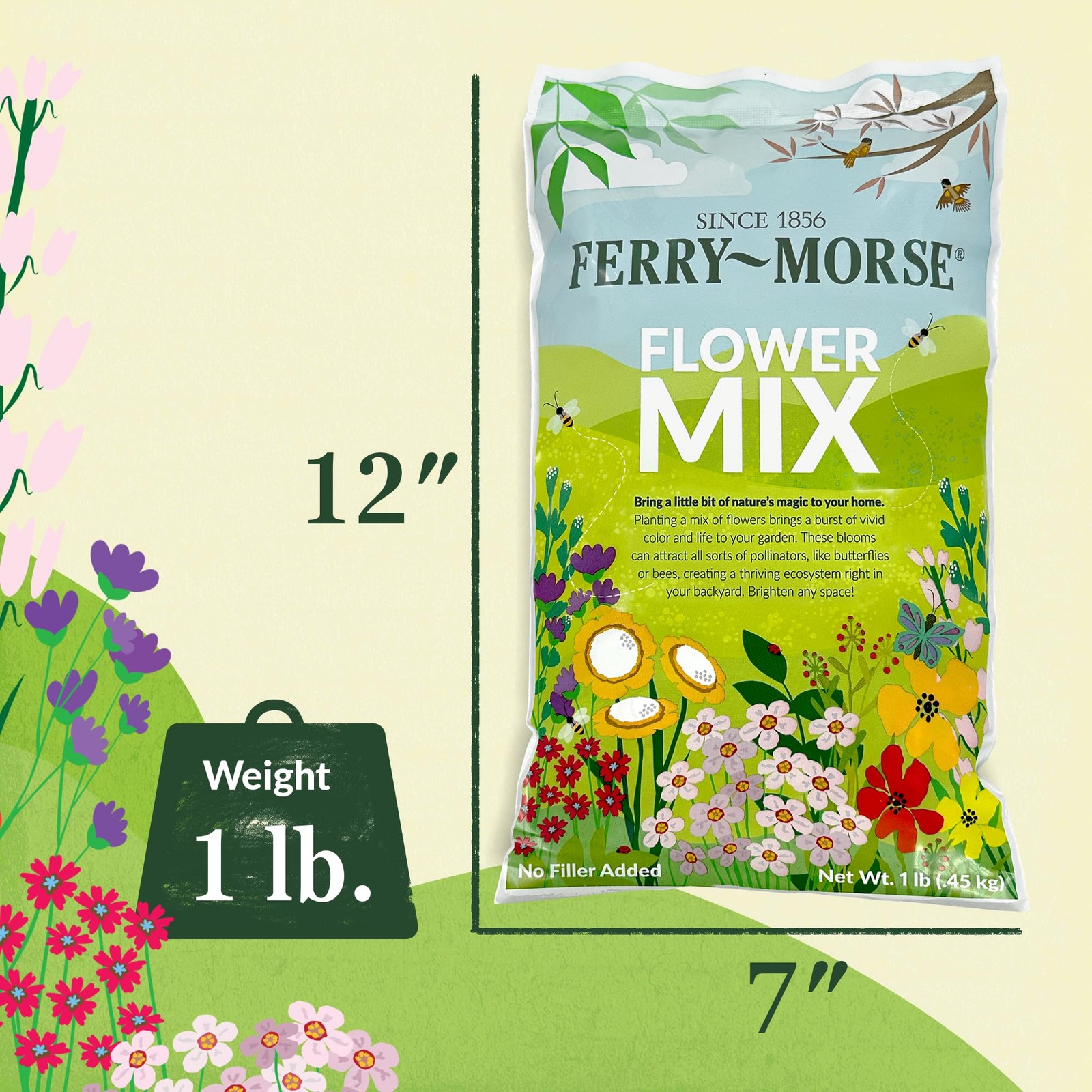 Bulk Wildflower Seeds Cut Flower Mix – 1lb Pack for Garden Planting