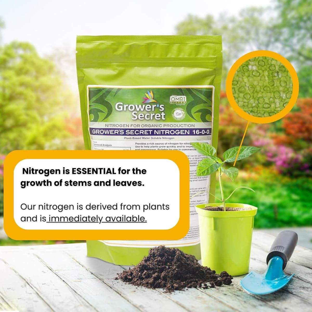 Grower’s Secret Nitrogen 16-0-0 • Organic • Readily Available For Uptake • 1 Lb