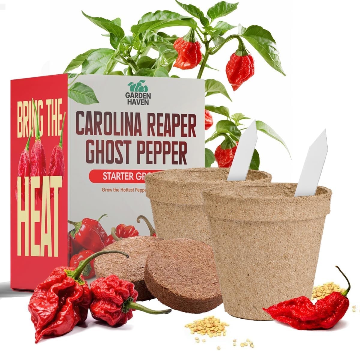 Carolina Reaper & Ghost Pepper Grow Kit – All in One Starter Grow Kit