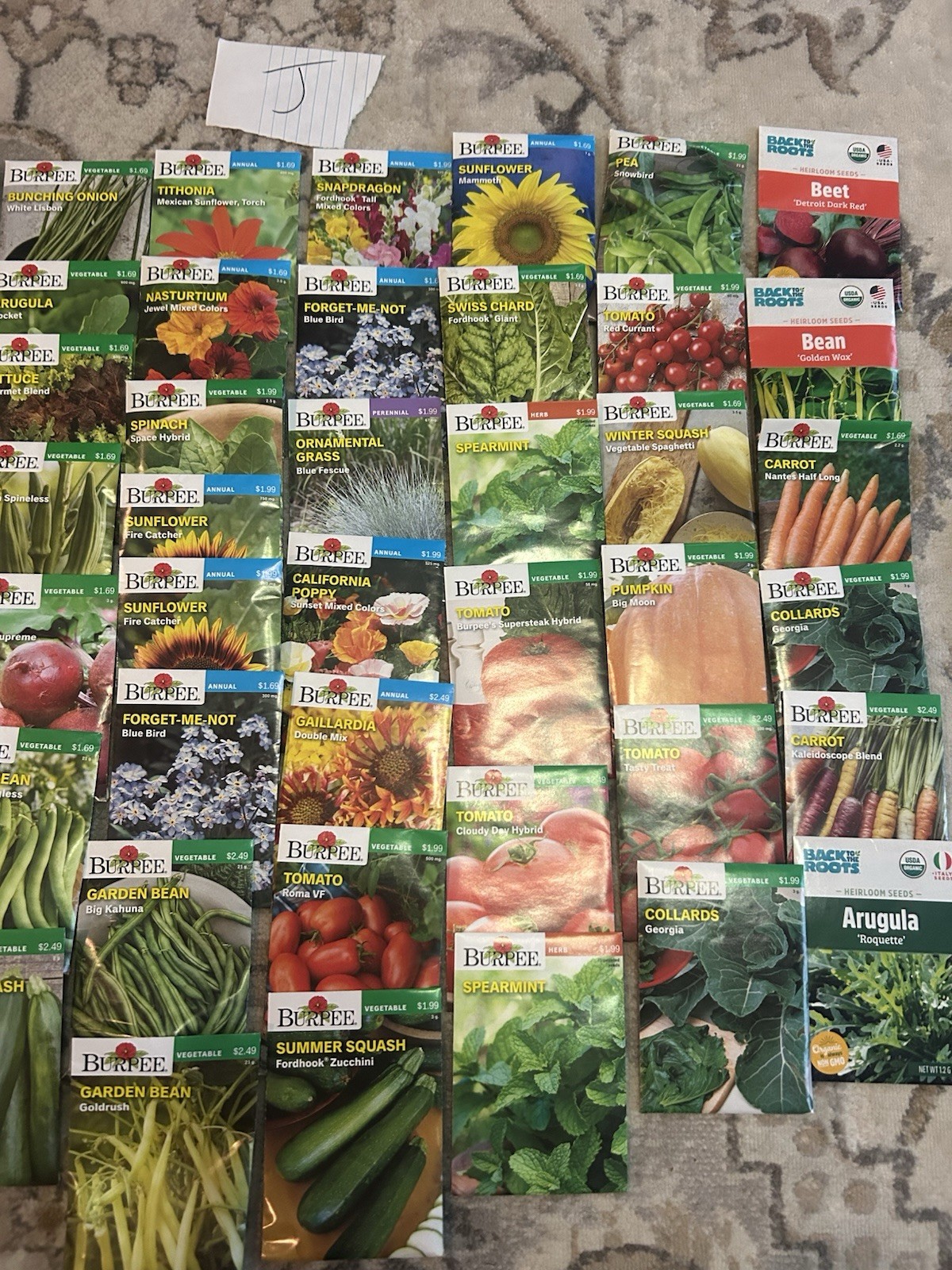 Lot J seeds Vegetable, flowers And Herb Seed Packets Packs 2025 mix gardening.