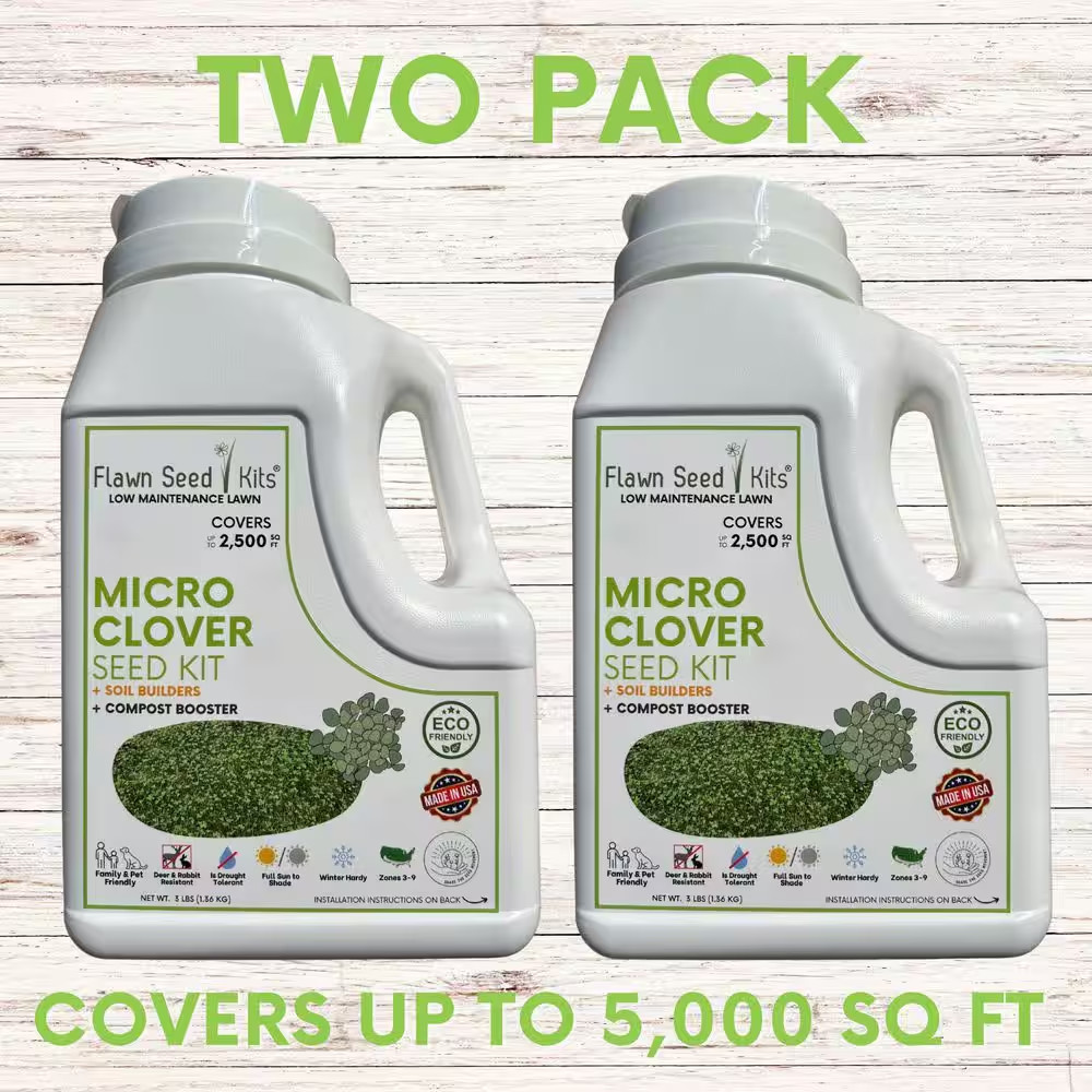 Micro Clover Alternative Grass Seed, Org Coated, Eco-Friendly, Low Growing, Low