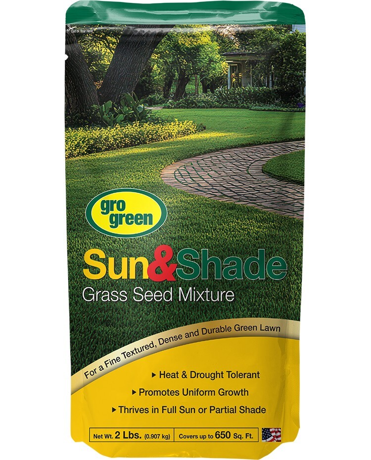 Gro Green Sun & Shade Grass Seed Mixture – 2.0 lb.