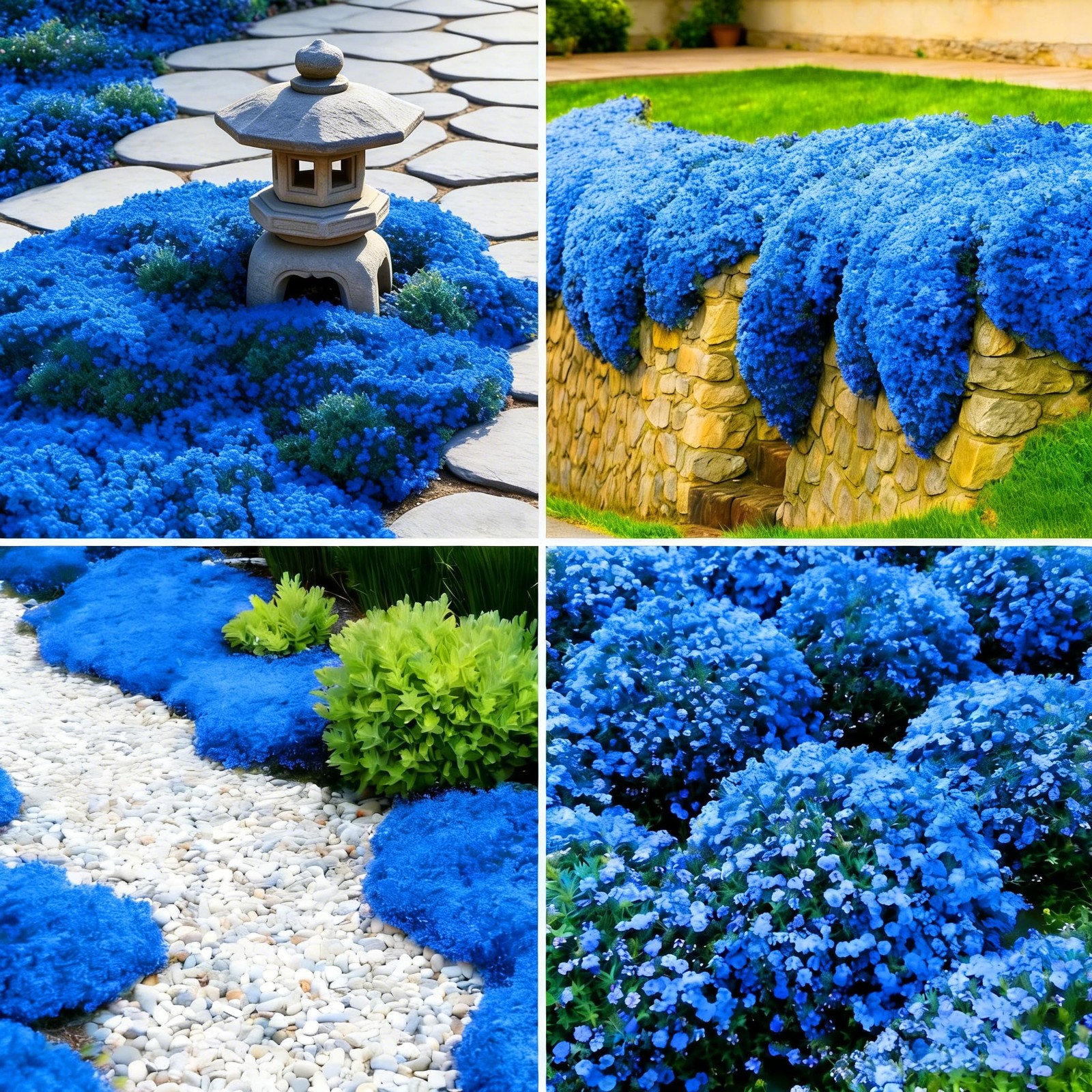 Blue Creeping Thyme Ground Cover Flower Seeds for Planting, 20000+pcs Perennial