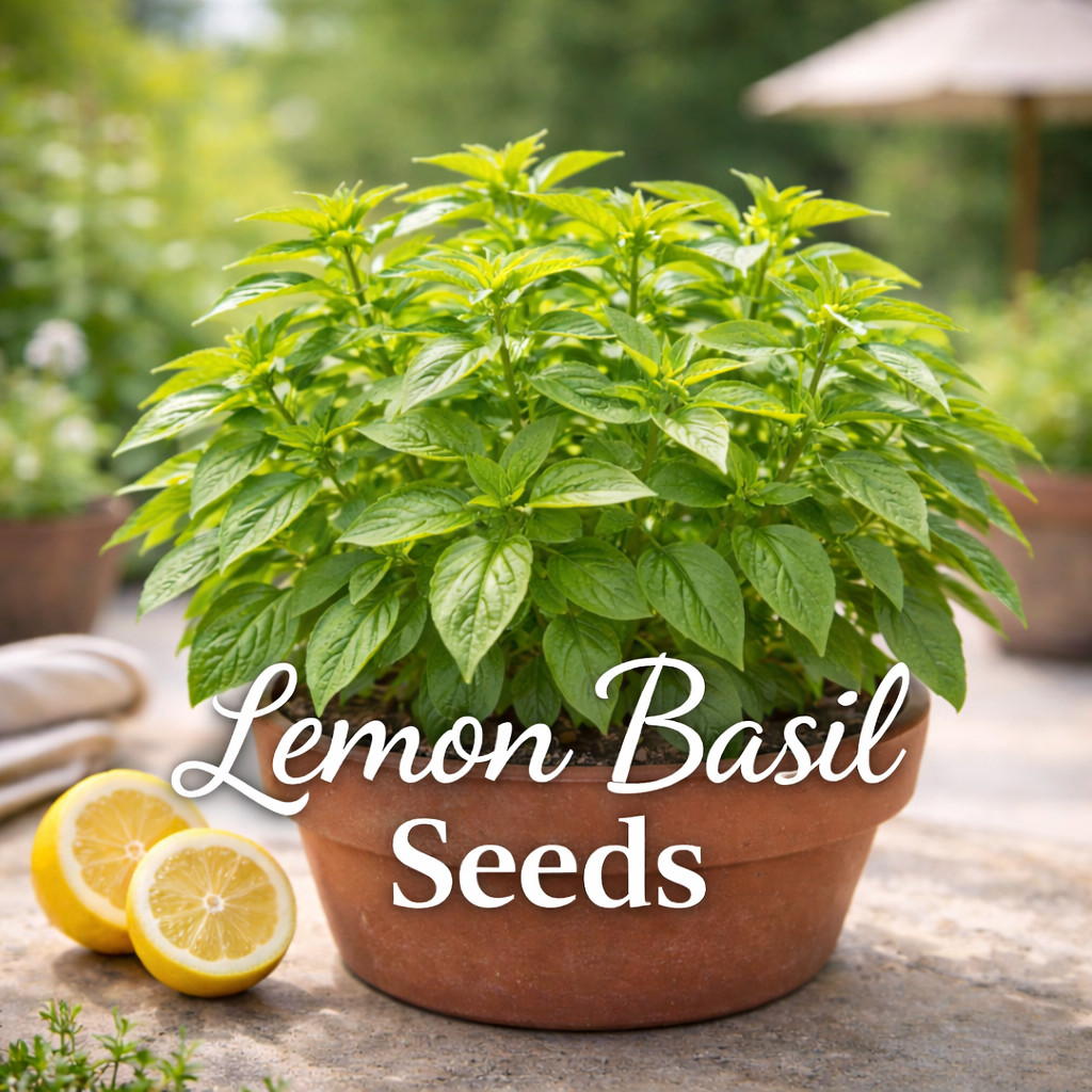 Lemon Basil Seeds | Citrus-Scented Herb | Easy to Grow Basil 250 seeds