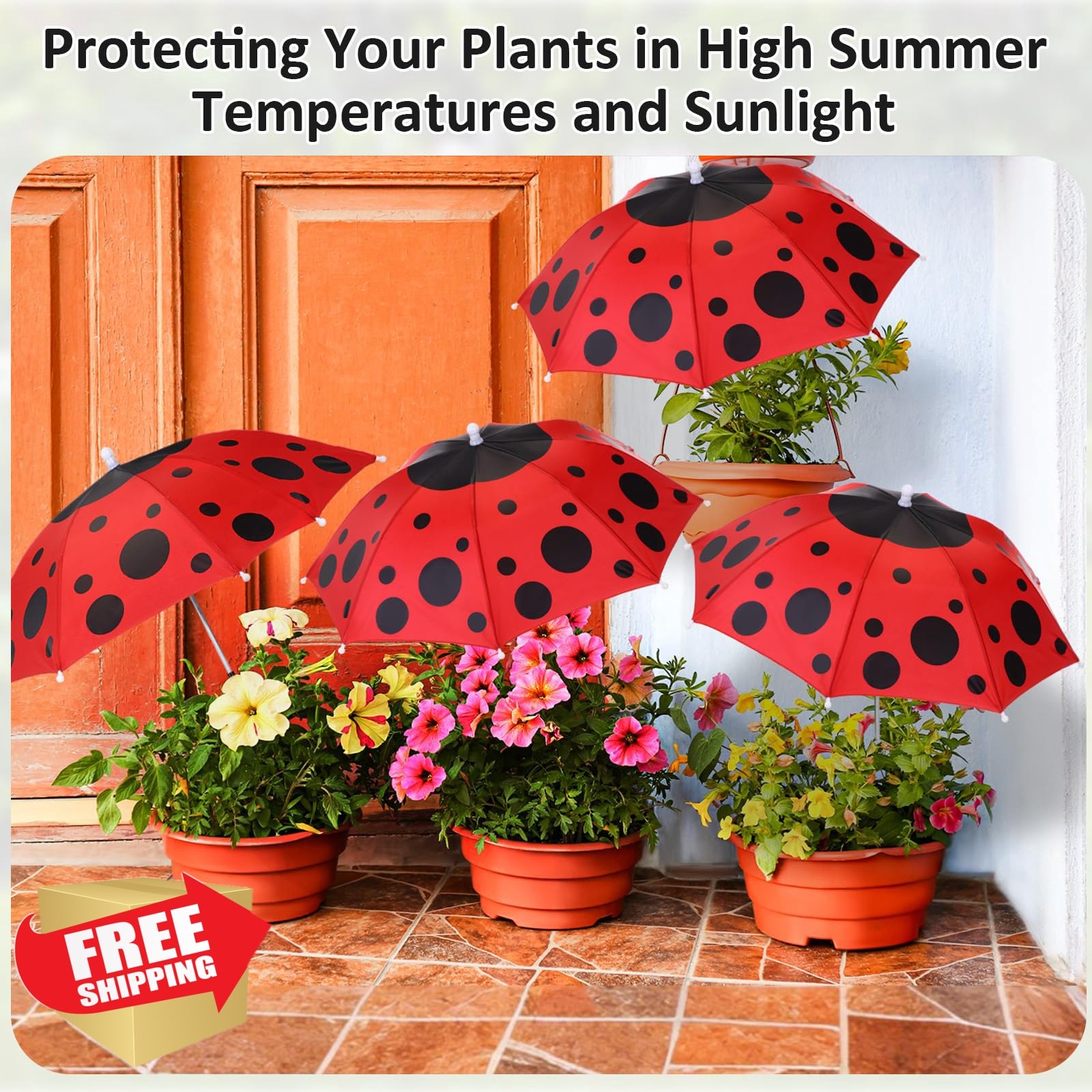 Sunnymove Ladybug Red 3 Plant Umbrella 4pk