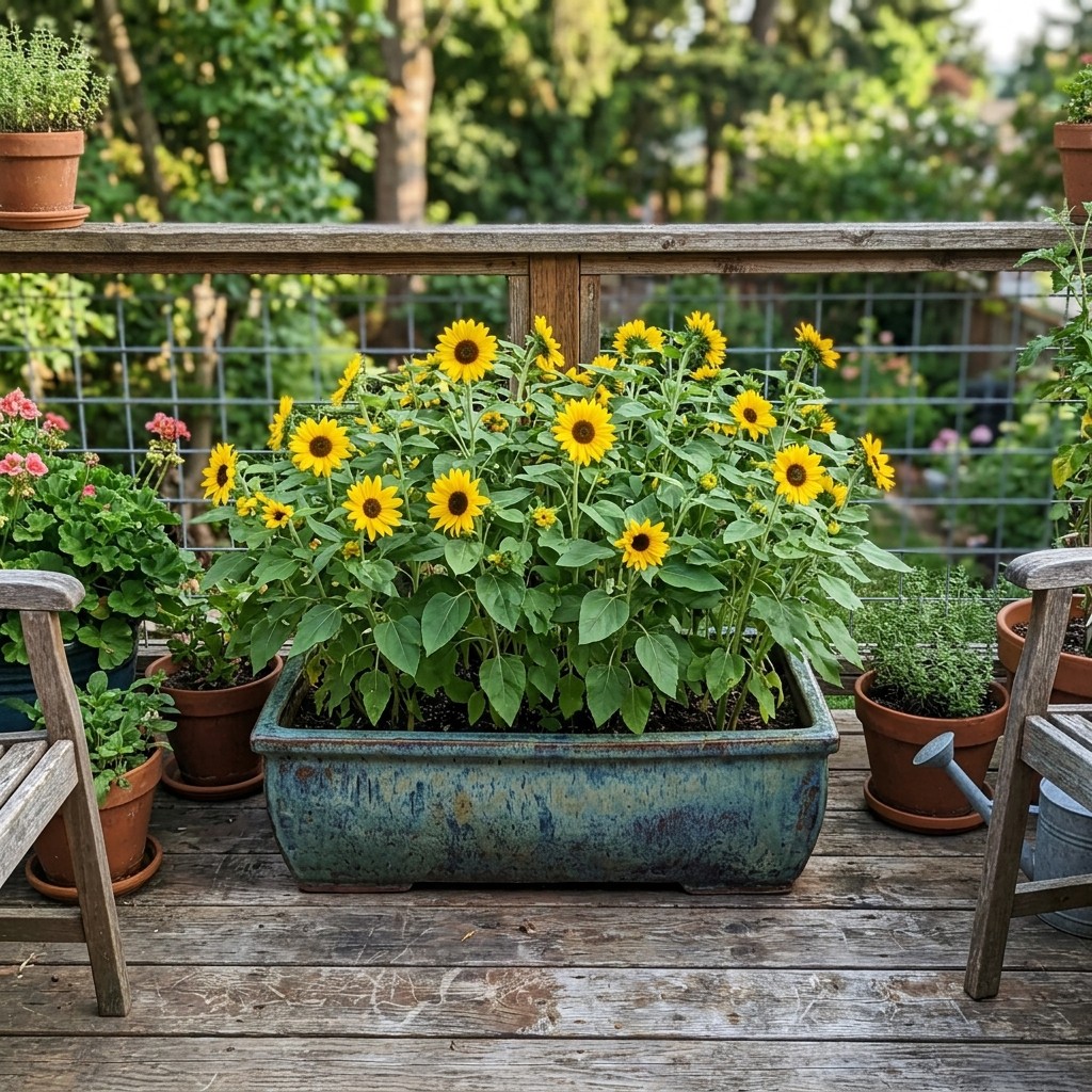 100 Count Dwarf Yellow Sunflower Seeds – Long Lasting Patio Blooms