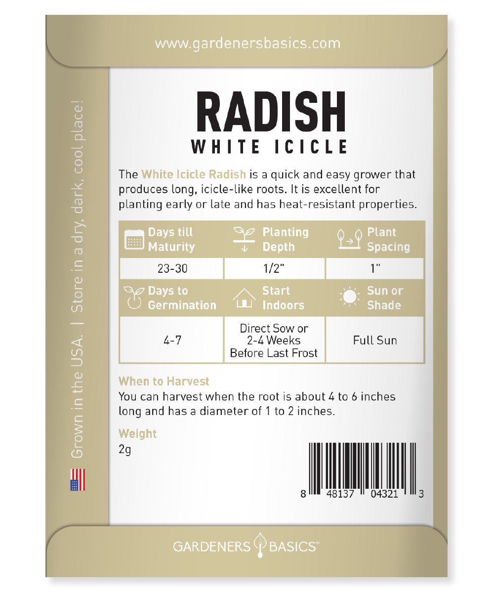 White Icicle Radish Seeds