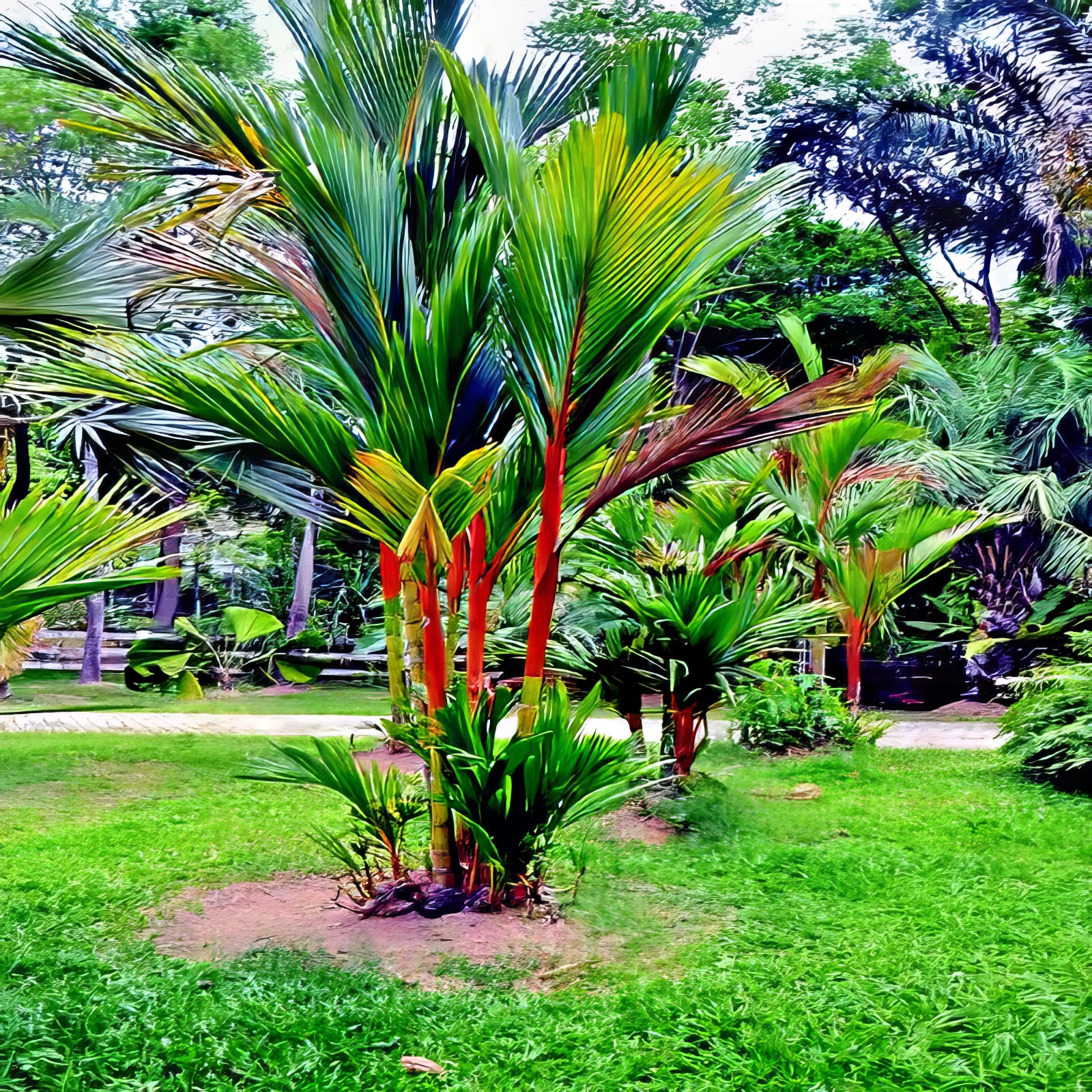 RED SEALING WAX “LIPSTICK PALM” TREE SEEDS (Cyrtostachys renda) House Plant RARE