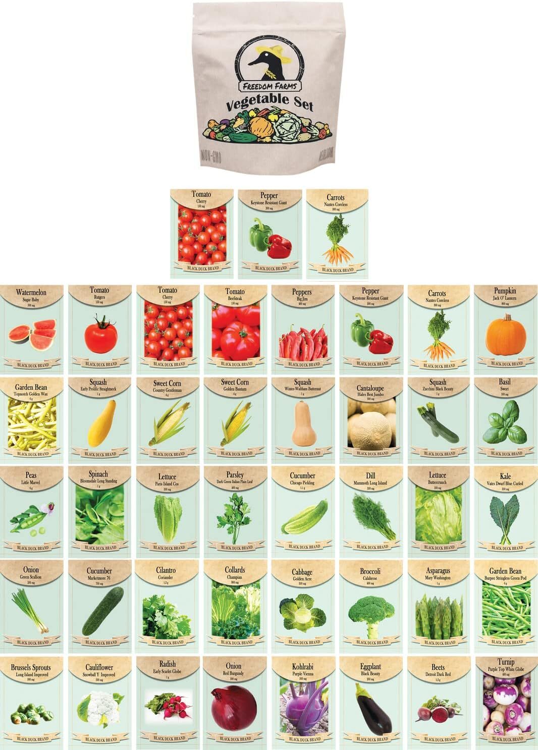 Juego De 43 Paquetes Variados De Semillas De Vegetales Y Hierbas: ¡Mas De 10,…