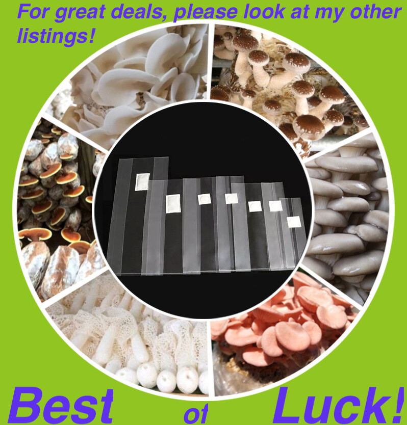 4″ x 19″ Mushroom Grow Bags With Injection Port Substrate Mycelium Seeds