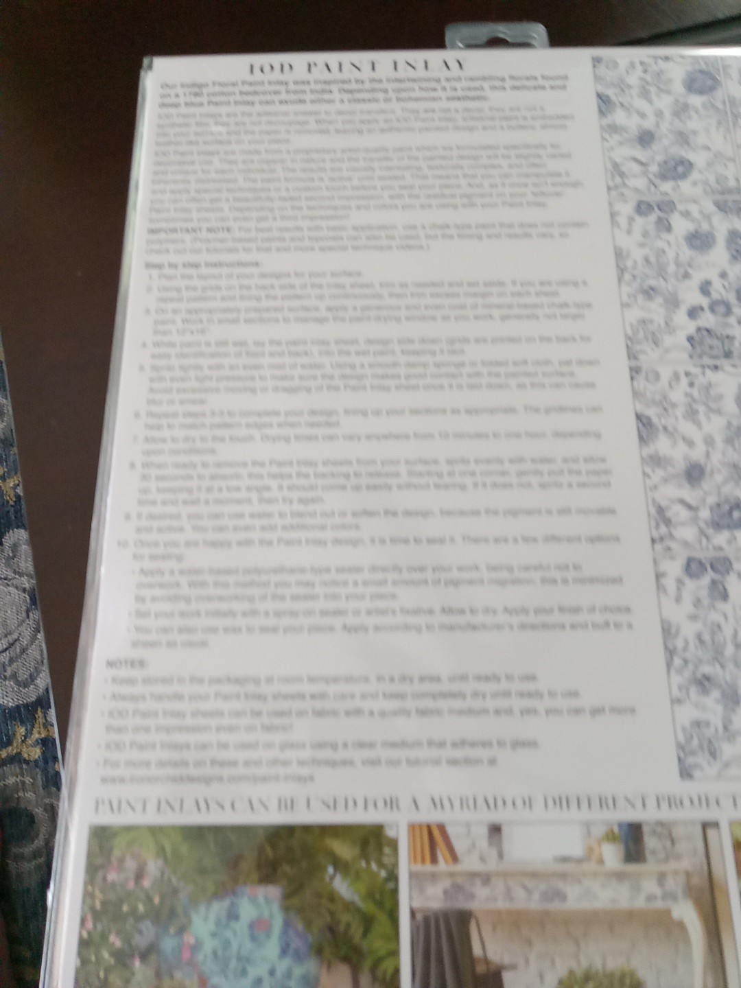Iron Orchid Paint Inlay Indigo Floral