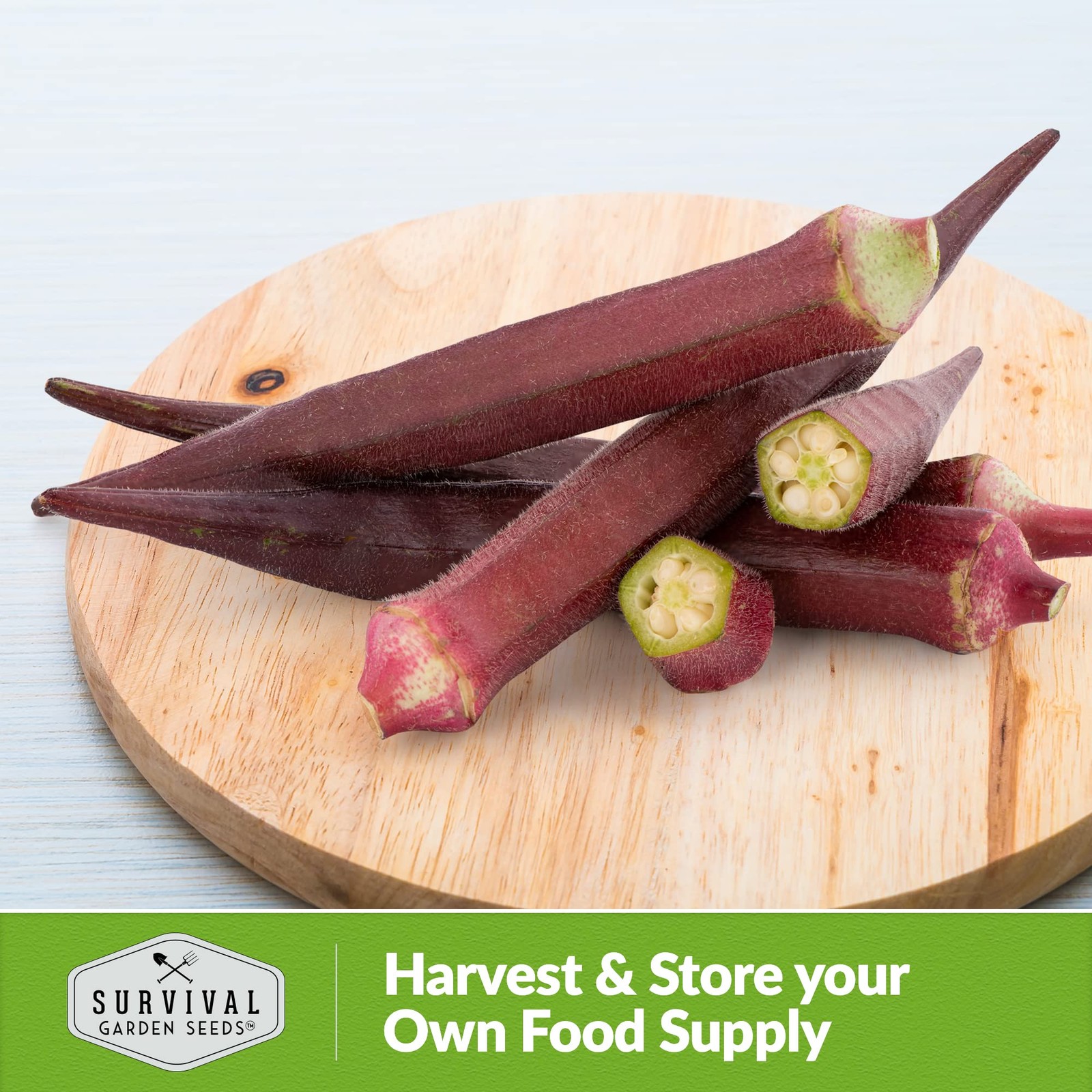 Burgundy Okra Seeds – Non-GMO Heirloom for Home Vegetable Garden – 3 Packs