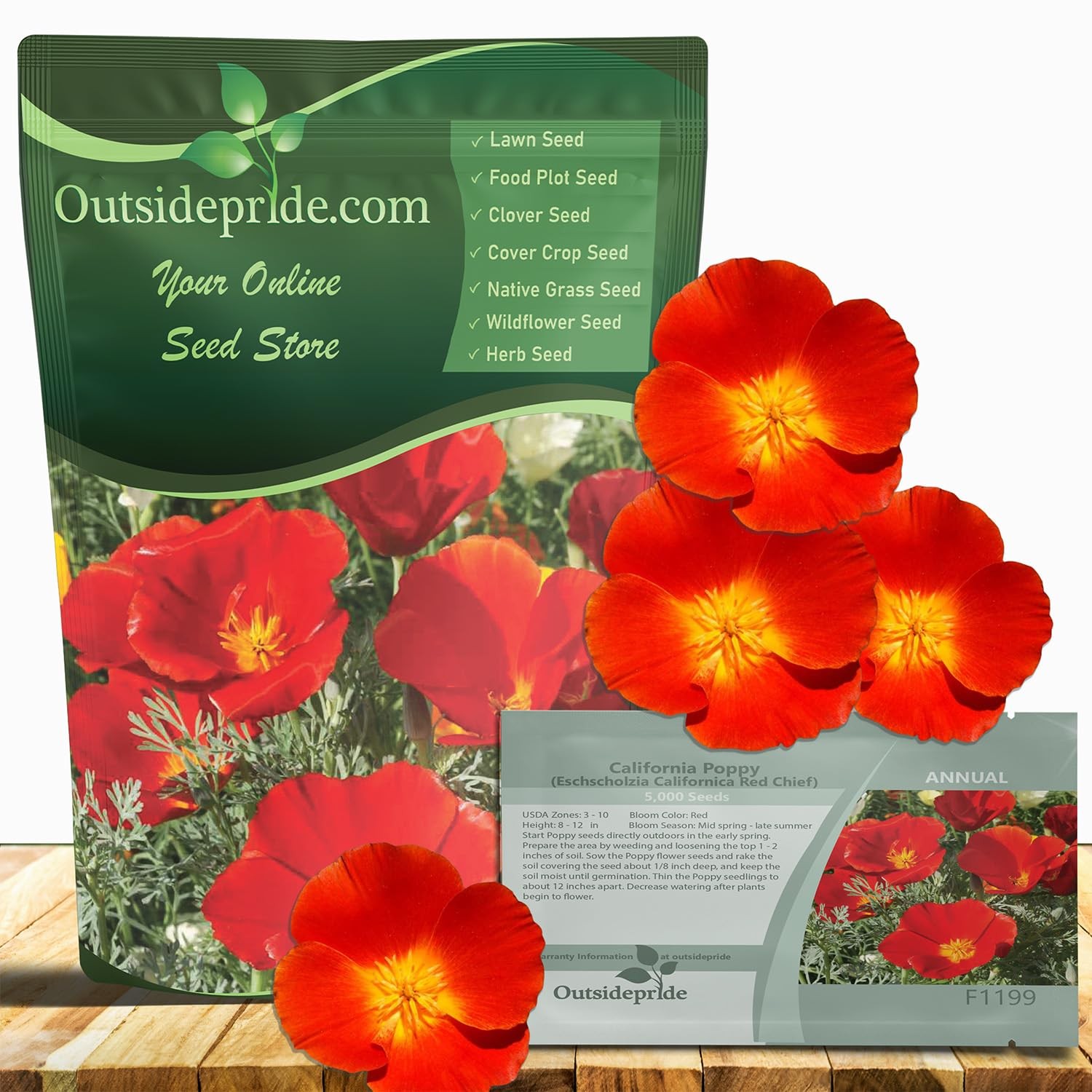 California Poppy Seeds 5000 Pcs Annual Wildflower, DroughtTolerant, Easy Grow