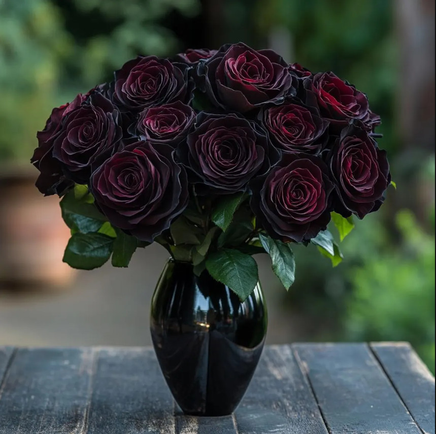 Black Baccara Roses Live Starter Plant Dark Red to Black Blooms 4-6″Tall No Pot