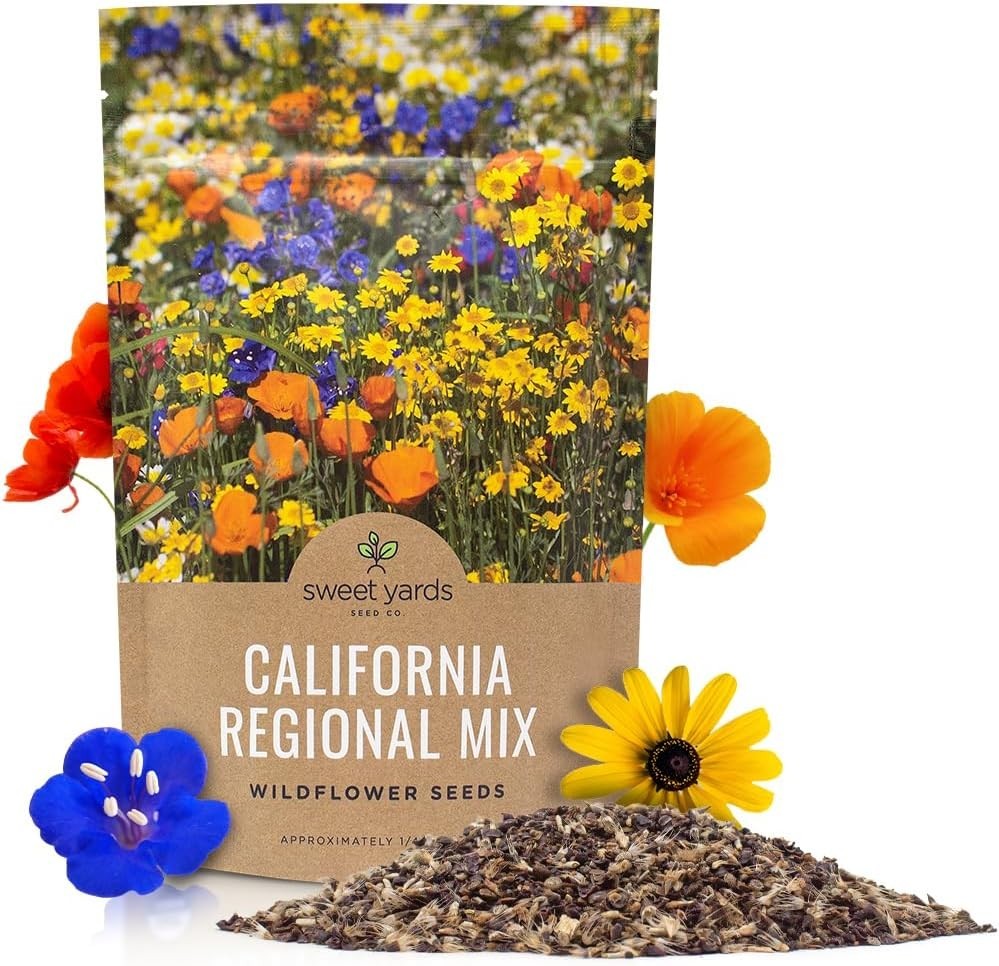 California Wildflower Mix – Bulk 1/4 lb – 30,000 Seeds
