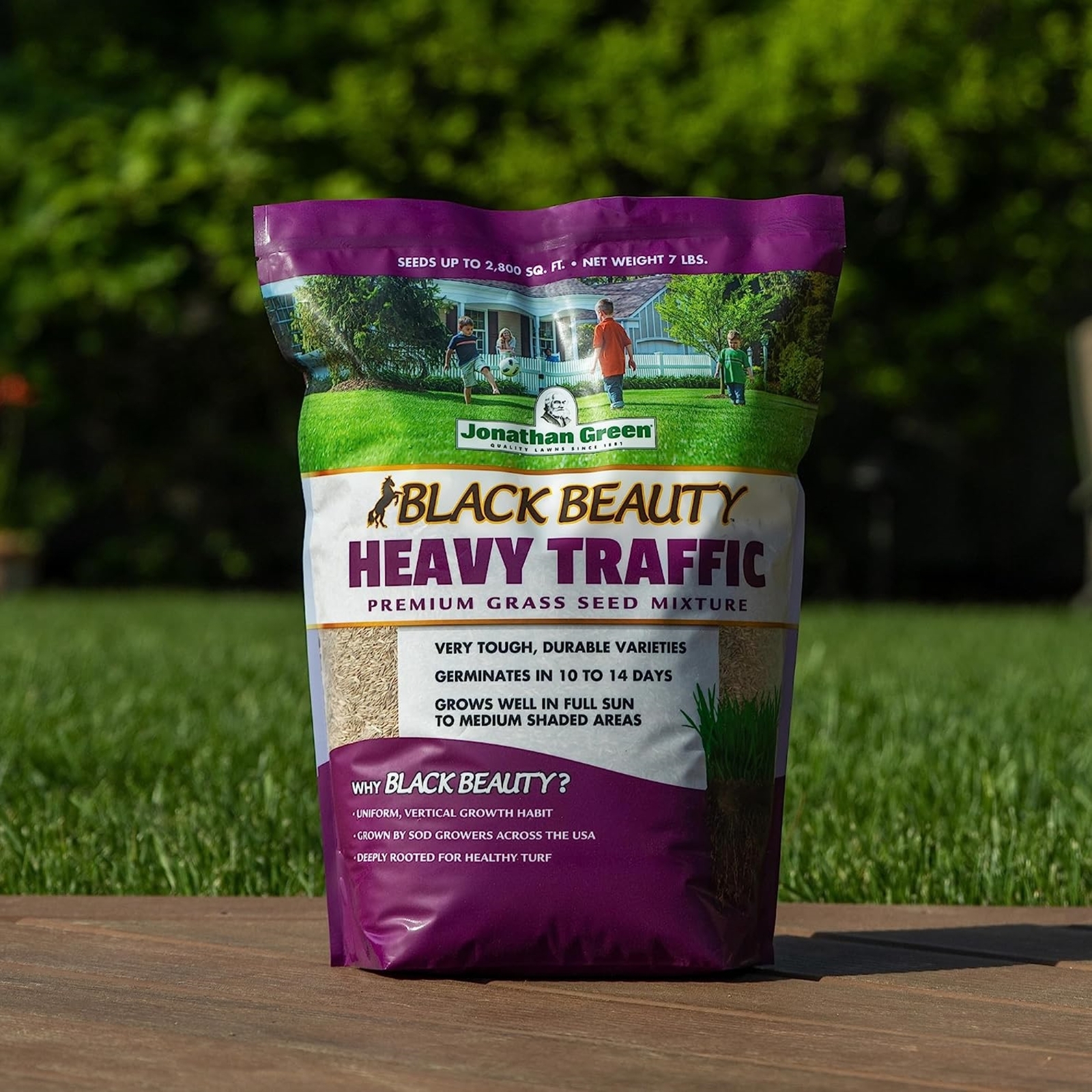 Jonathan Green Black Beauty Heavy Traffic Premium Grass Seed Mixture, 7lbs