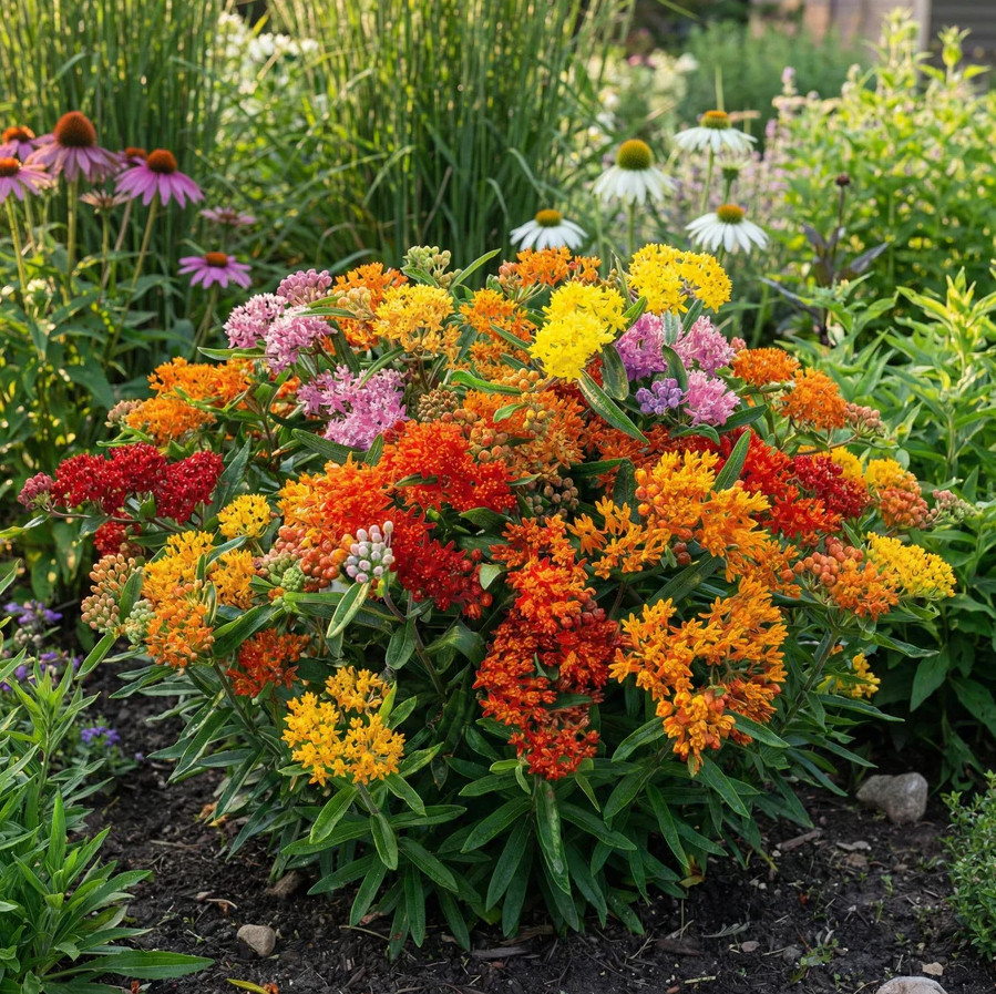 Live Milkweed MIX Plant, 4–6″ Tall, Ship No Pot, Butterfly Host Plant, Easy Care