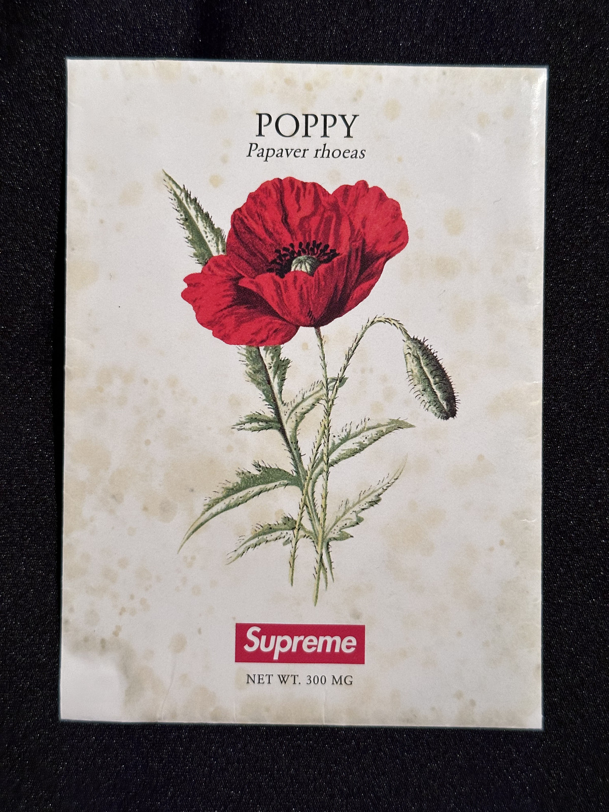 Supreme SS18 Papaver Rhoeas Poppy Seeds Packet Spring Summer 2018 Season Rare