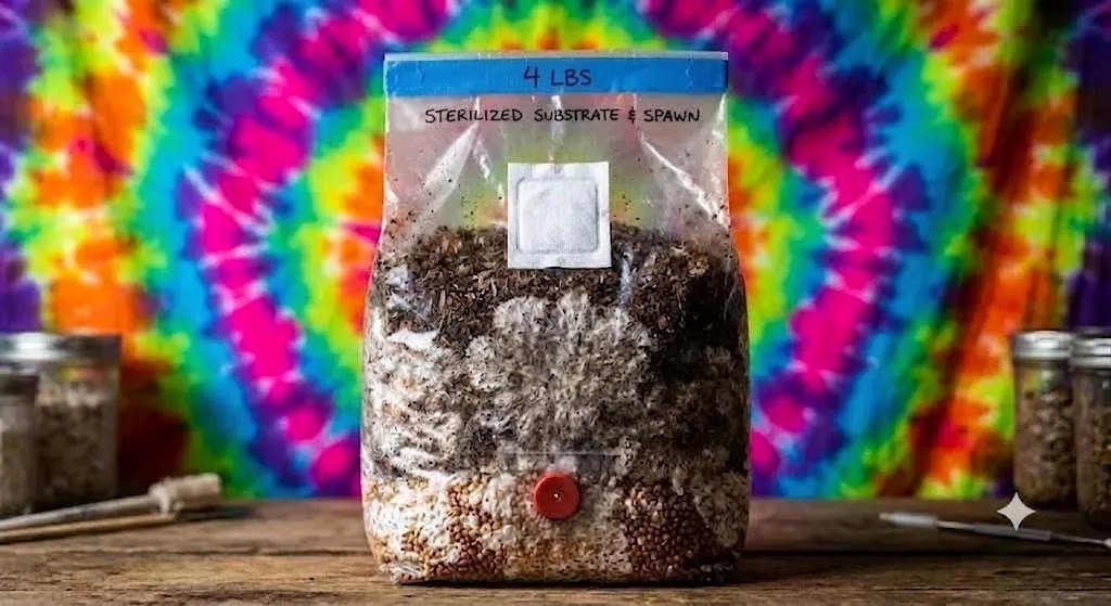 All-in-One 4lb Kit Magic Mushroom Grow Bag Manure CVG & Grain for Dung Loving