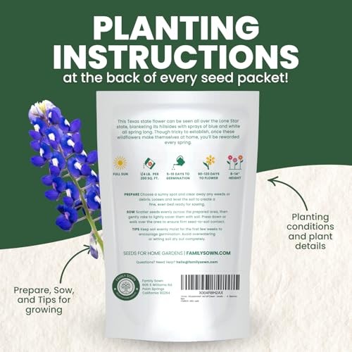 Texas Bluebonnet – 3,000 Seeds for Planting – 2026 Season – 4 Ounce 4 Ounces