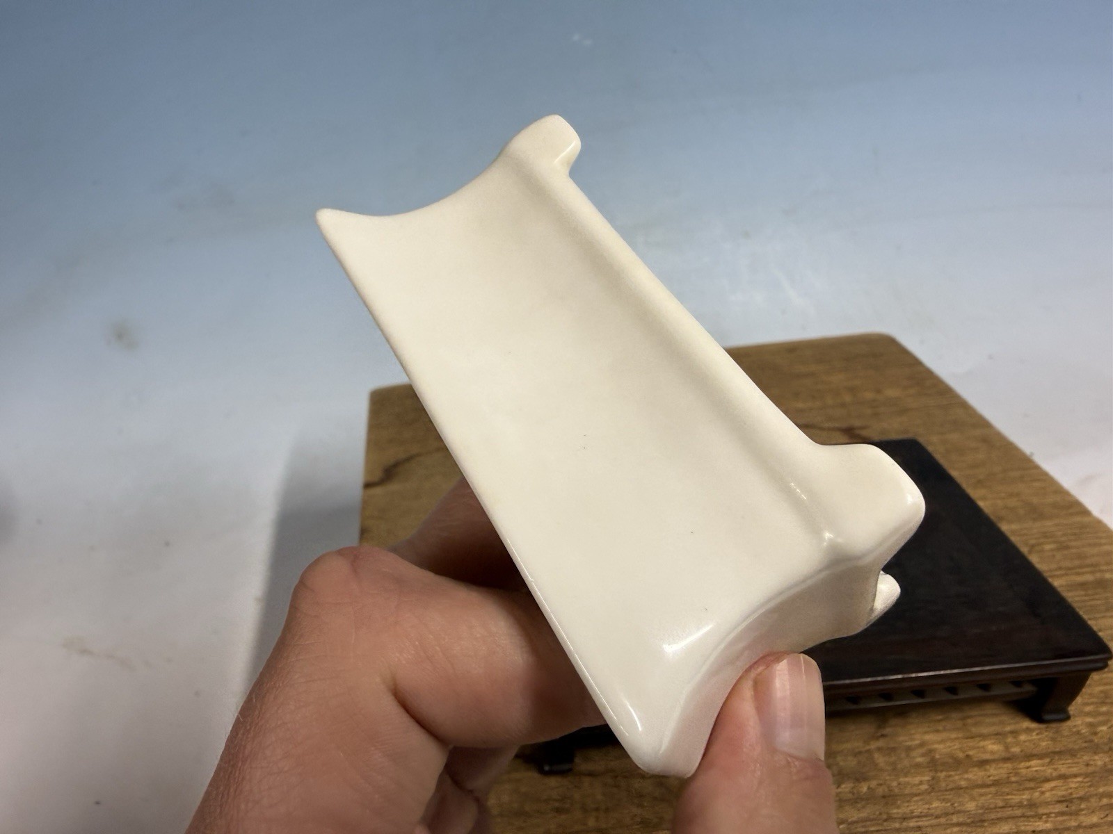 Japanese Unknown Maker Shohin Bonsai Tree Pot 4” White Porcelain