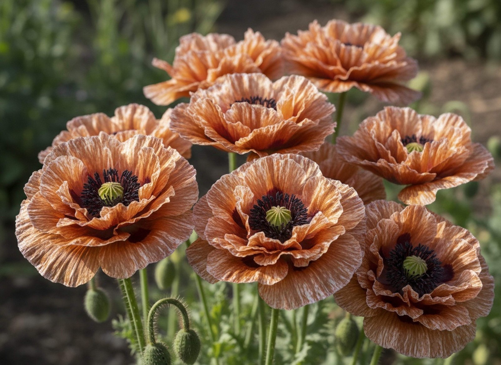 100 Flemish Antique PEONY POPPY MIXED Colors Papaver Peoniflorum Flower Seeds