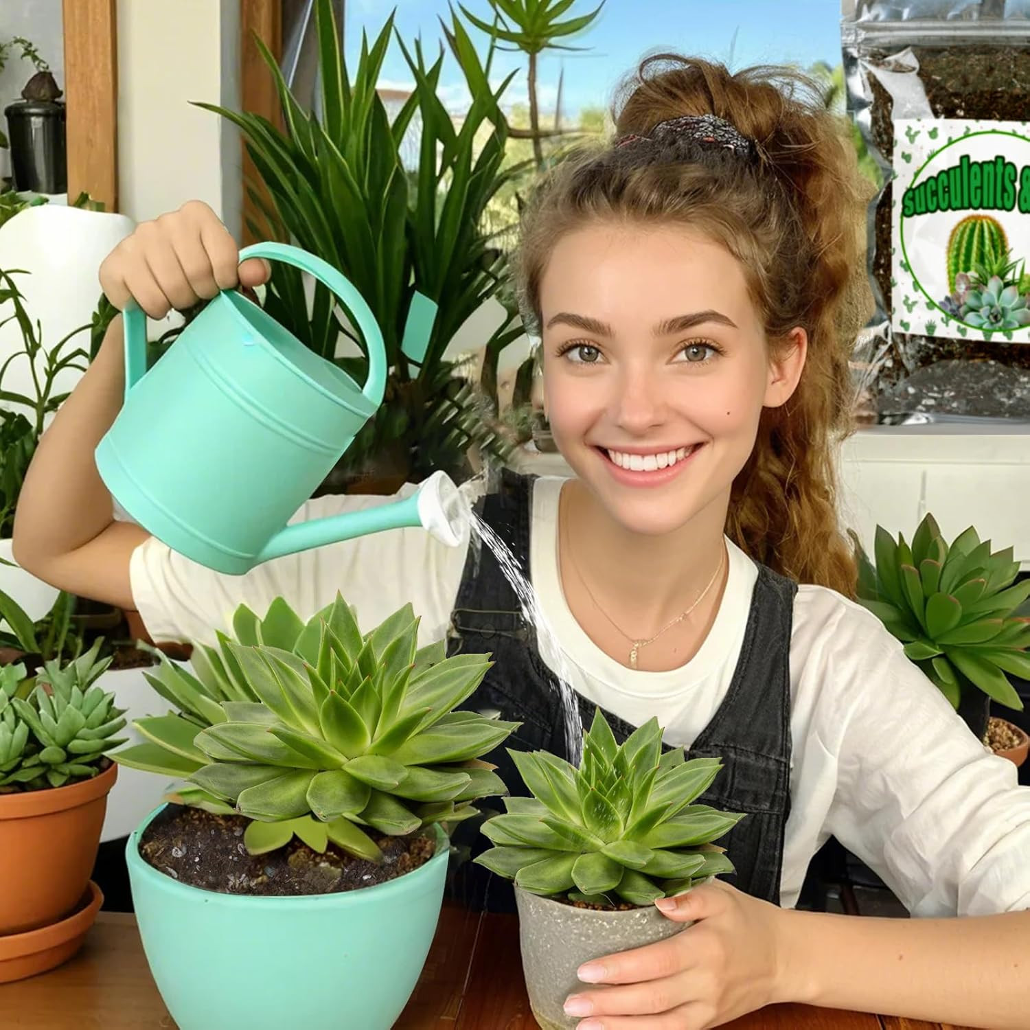 Cactus & Succulent Soil Mix 1Qt, Chunky Well-Draining Soil for Indoor Plants – S