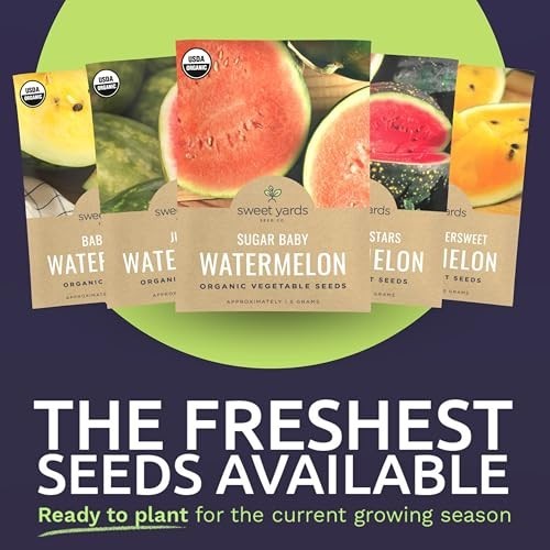 Organic Watermelon Seeds Variety Pack – 6 Non-GMO Packs for Indoor/Outdoor Plant