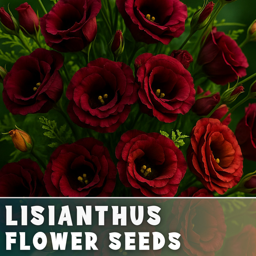 Merlot Lisianthus Seeds – 100 Seeds Garden Bloom Flower Seed Non Gmo
