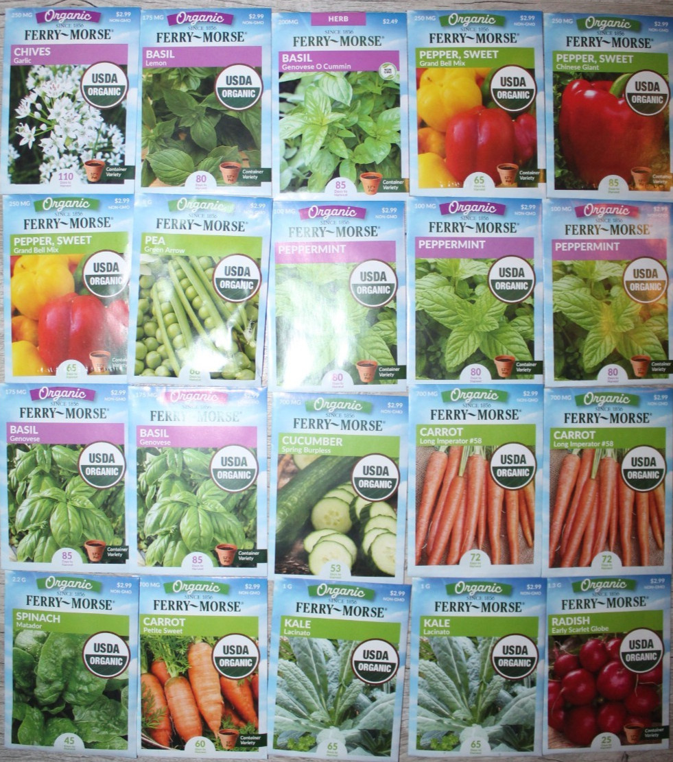 Lot Of 100 ORGANIC Mixed Variety Pack Garden Seeds Bundle – 12/25 retail $300+ 5