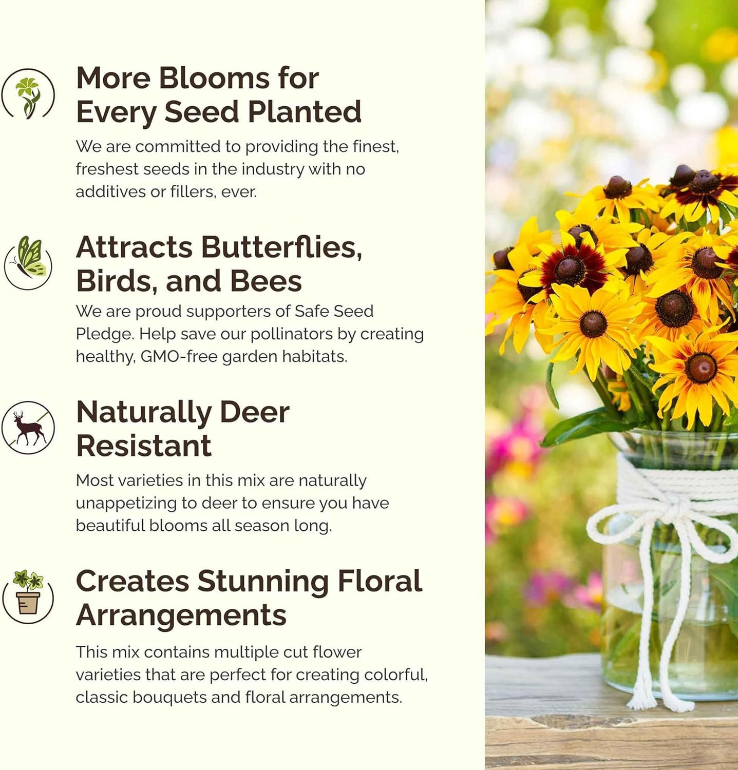 All Perennial Wildflower Mixed Seeds for Planting, 1/4 Lb, 120,000+ Seeds with L
