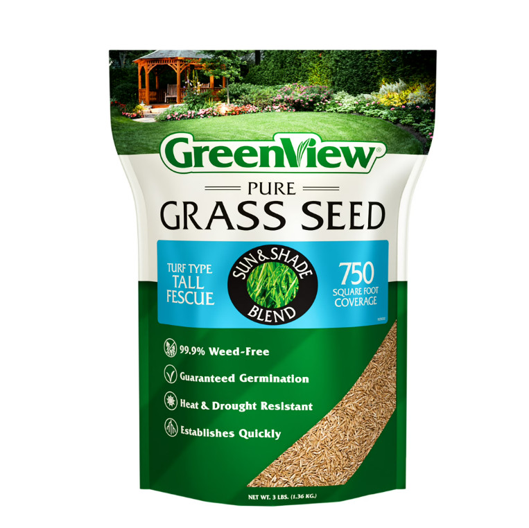 Pure Grass Seed Turf Type Tall Fescue Sun & Shade Blend, 3 Lb. Bag – Covers up t