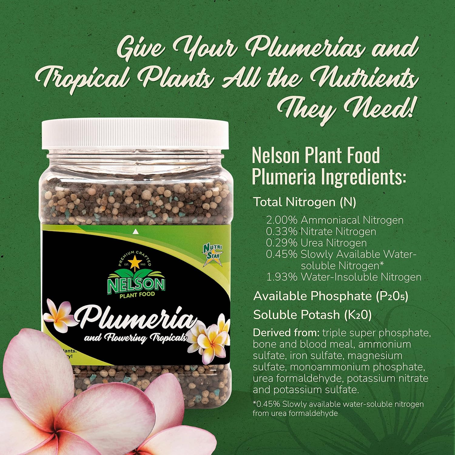 Nelson Plumeria Plant and All Flowering Tropicals Food Ferns Orchids Lilys in Gr