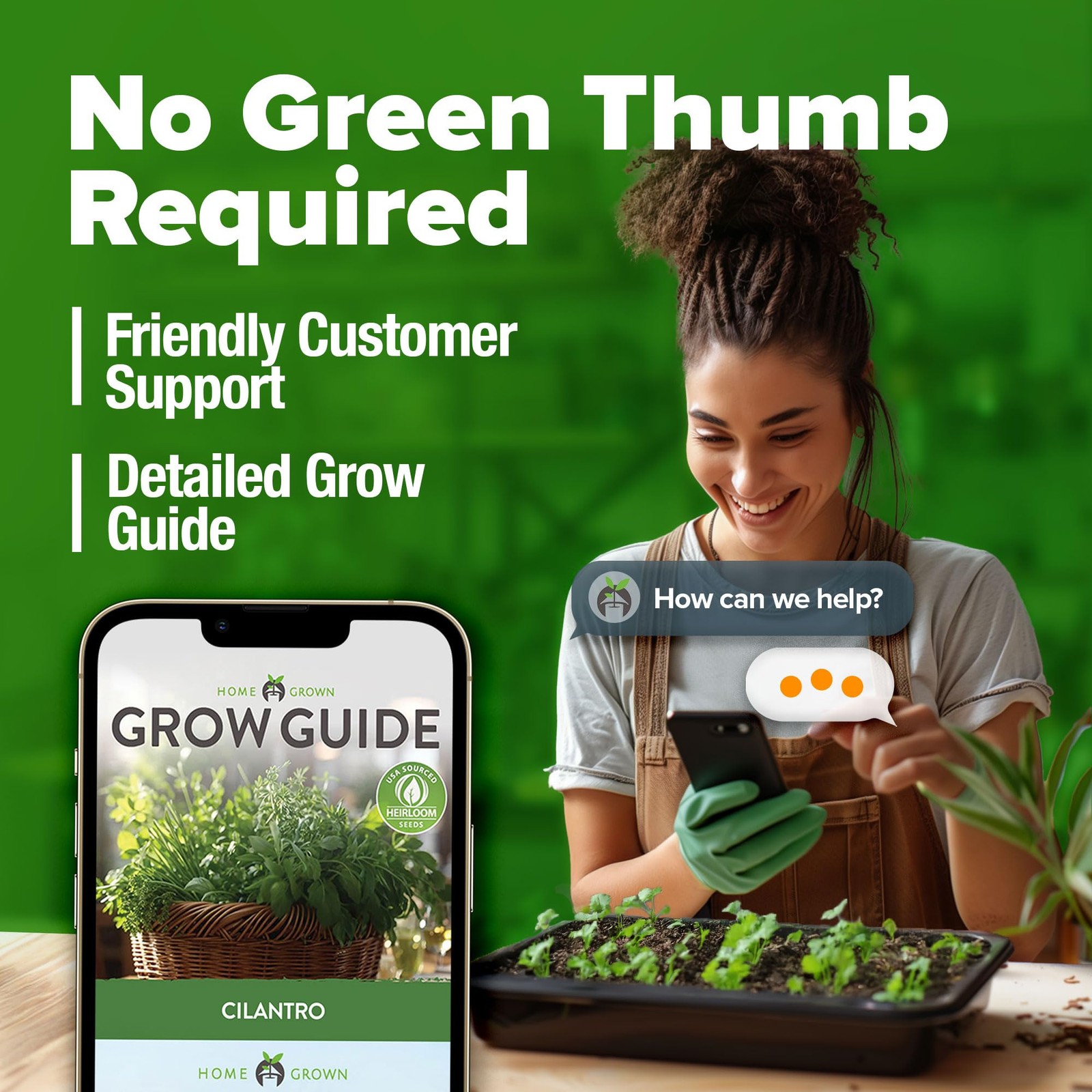 HOME GROWN 1000+ Cilantro Seeds for Planting Indoors or 2-Pack, Green
