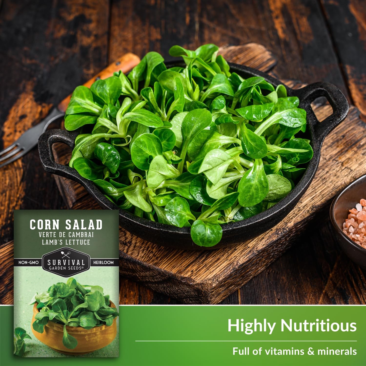 Cold Hardy Corn Salad Seeds – Heirloom Mache & Lamb’s Lettuce – Non-GMO