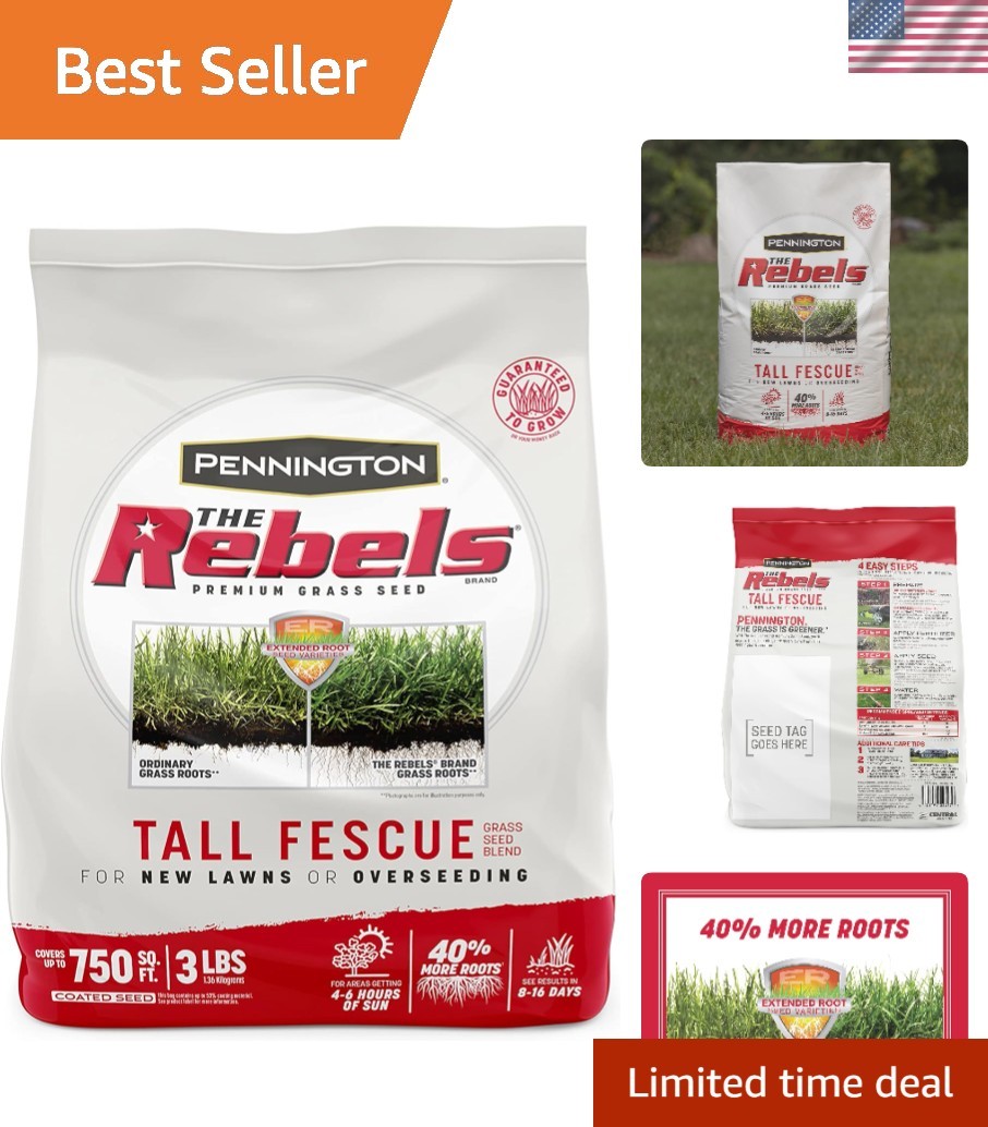 3 lb Rebels Tall Fescue Grass Seed – Thrives in Sunshine & Drought