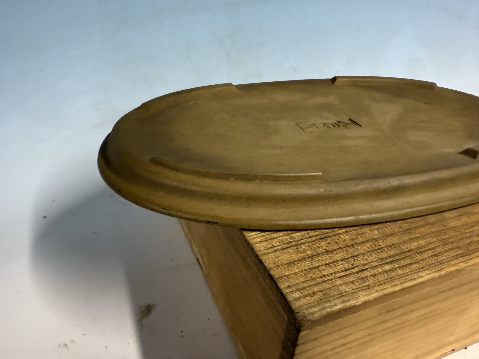 Green Blue Suiban For Suiseki Bonsai Tree Pot 14 1/4” By Maruhei Rare One!