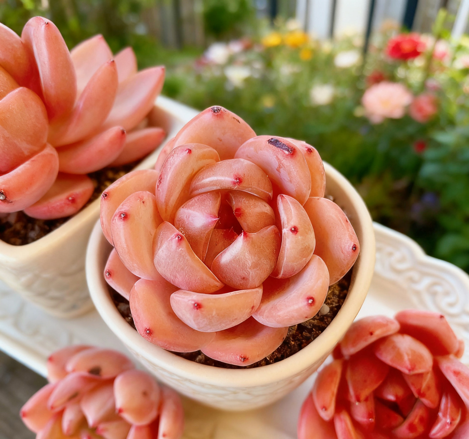 Echeveria Red Wine Champagne Succulents Plants Live, Bare root without soil pot,