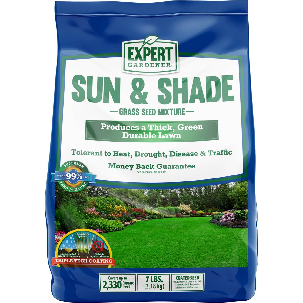 GRASS SEED Sun & Shade Northern Mix Sun to Partial Shade, 3, 7, 20 Lb.