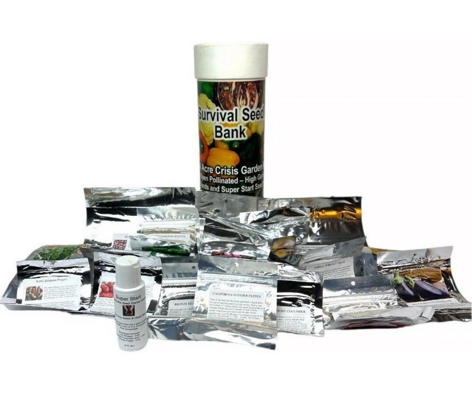 Survival Heirloom Seed Bank Full Acre Crisis Garden Open Pollinated Emergency.