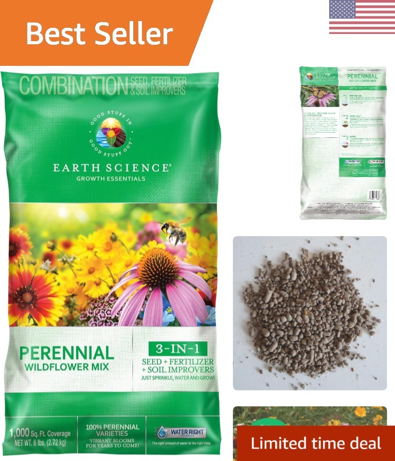 3-in-1 Perennial Wildflower Mix – Covers 1,000 Sq Ft with Natural Ingredients