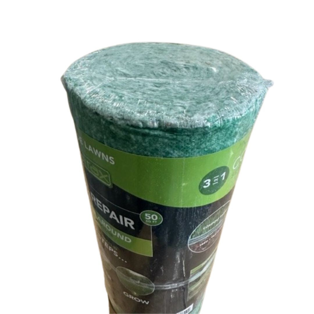 Grotrax Biodegradable Grass Seed Mat, Year Round Green – 50 Sq Ft Quick Fix Roll