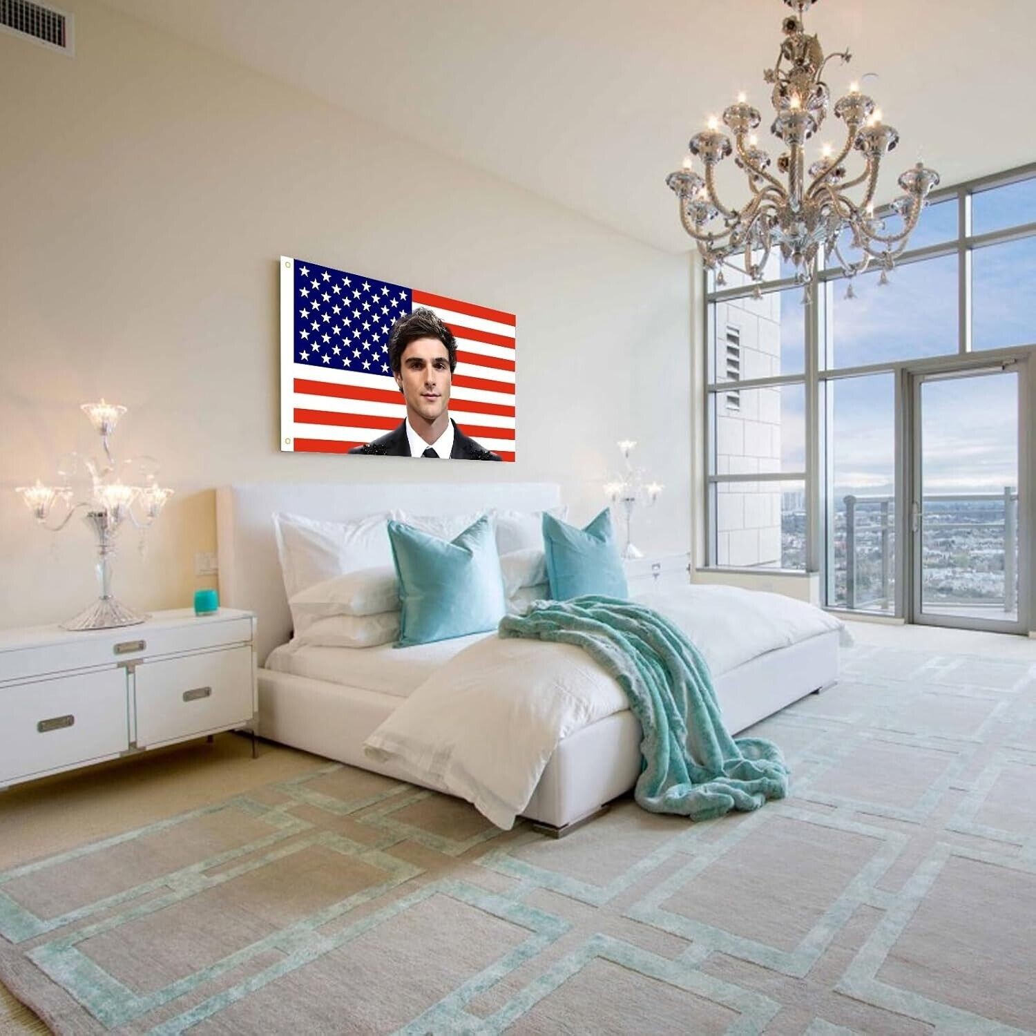 Jacob American Flag 3×5 Ft Outdoor Indoor Elordy USA Flag Tapestry for Bedroom L