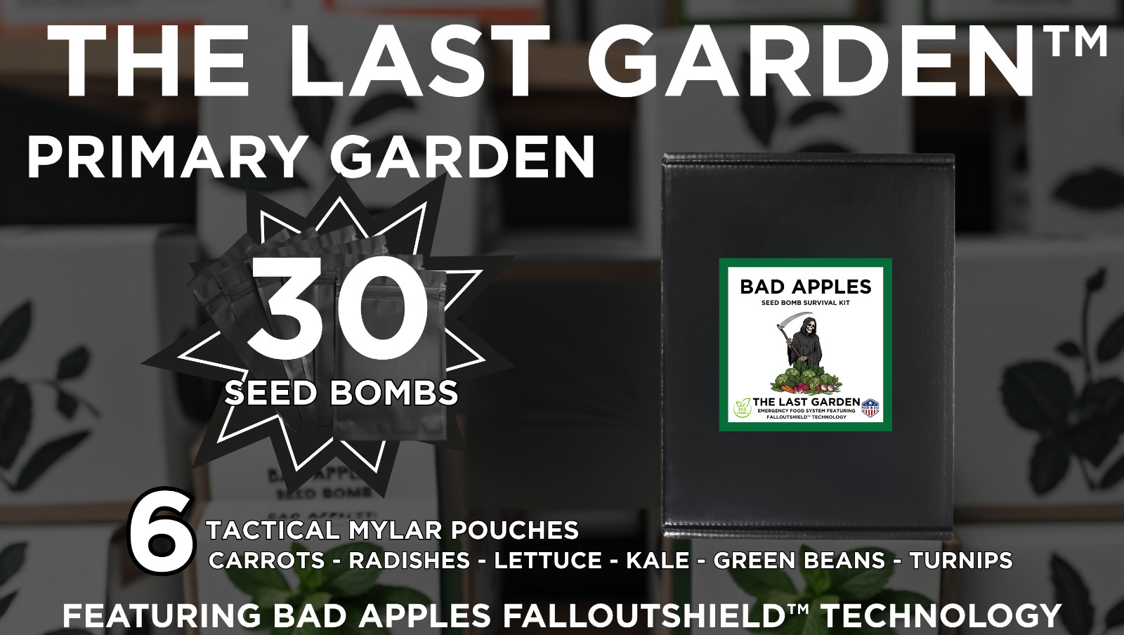Bad Apples THE LAST GARDEN™ Emergency Survival Food Kit Seed Bombs Prepper Gift