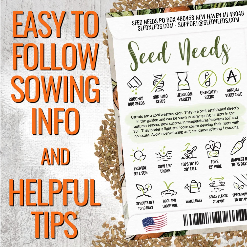 Tendersweet Carrot Seeds For Planting (Daucus carota)