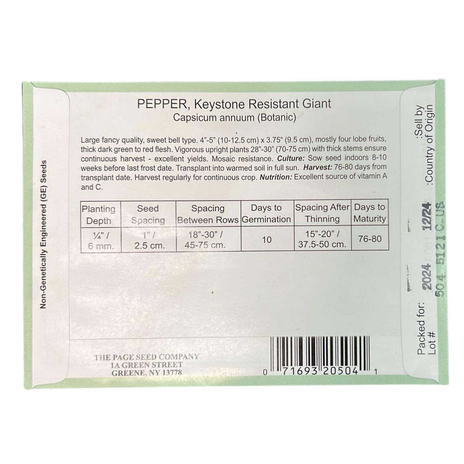 Valley Greene 200mg Pepper Keystone Resistant Giant:2CT