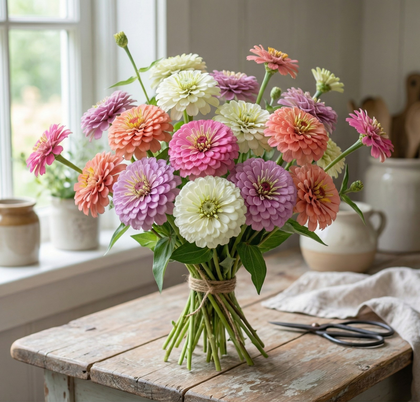 Zinnia Benary’s Giant WEDDING PASTEL MIX Cut Flower Blooms Tall Non-GMO 25 Seeds
