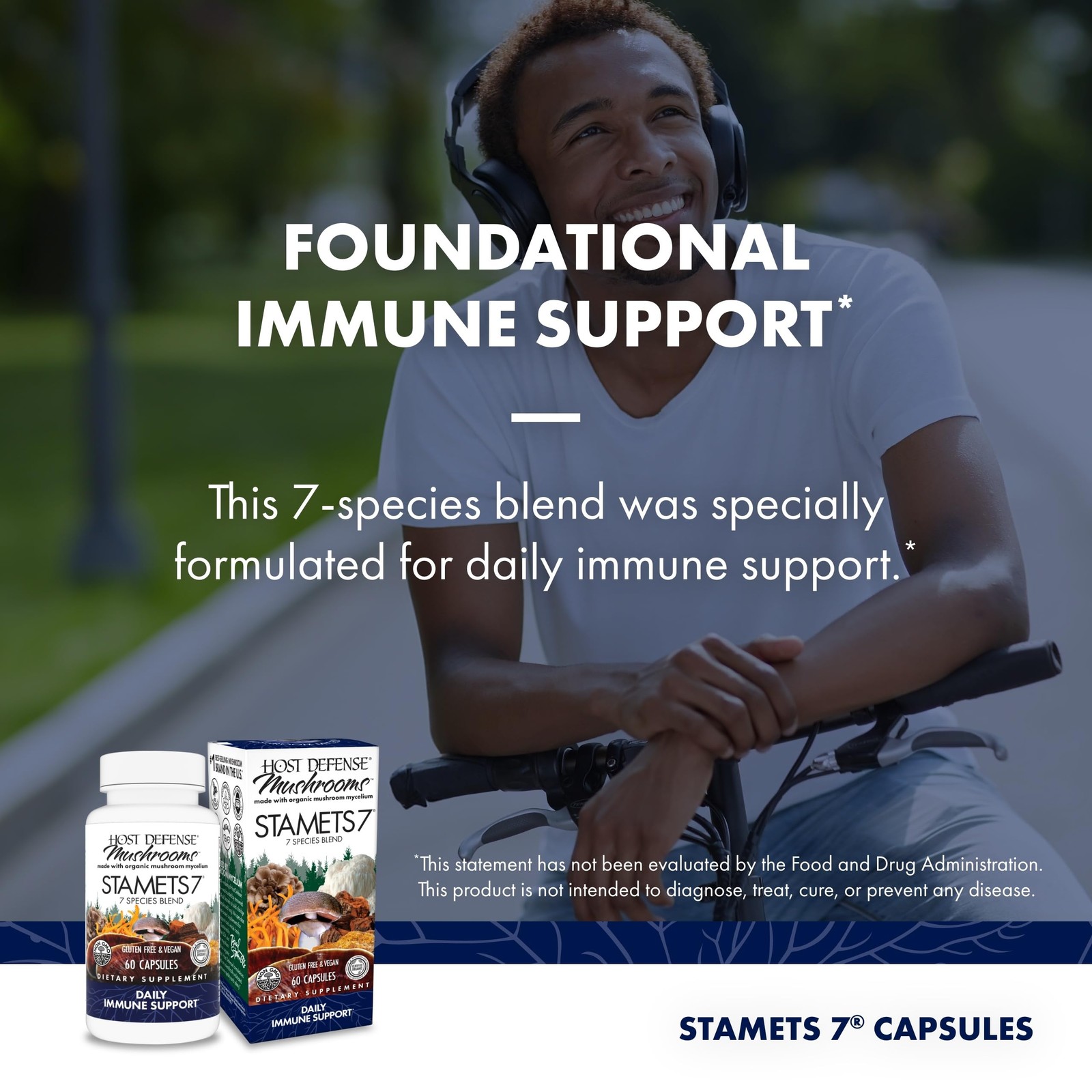 Host Defense Stamets 7-7 Species Blend – Mushroom 60 Count (Pack of 1)
